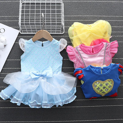 Baby Romper TUTU Dress With Headband Infant Baby Princess Girl Clothes Size 3-18M Cute Design Baby Dress Party Costumes