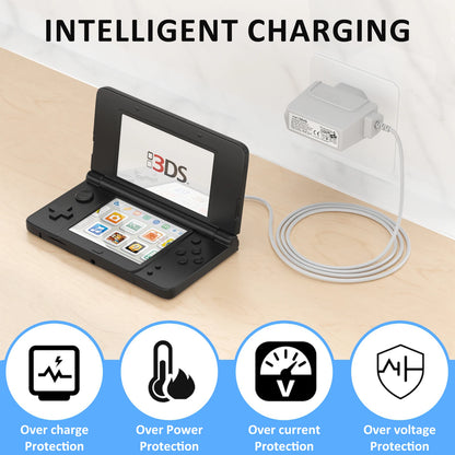 Charger With EU Plug For Nintendo 3DS XL/2DS/DSi 1.2m Charging Cable For New 3DS XL/New 3DS/New 2DS XL/New 2DS/2DS XL/DSi XL