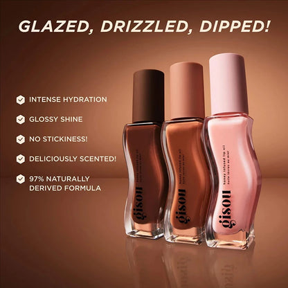 Gisou New Colors Full Range Of Long-lasting Moisturizing Raspberry Swirl Lip Oils Lip Gloss Care Lip Plumping Exfoliating Gloss