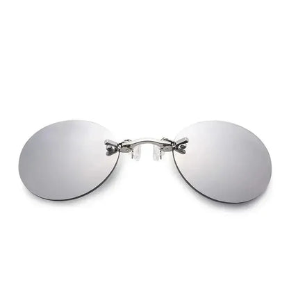  VIEWRING1-2PCS Clip On Nose Glasses Round Rimless Matrix Morpheus Sunglasses Mini Frameless Vintage Men Eyeglasses