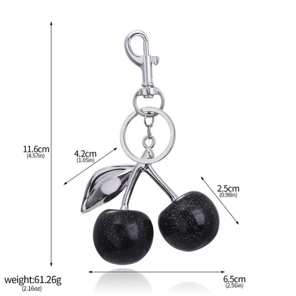 Fashion Delicious Red Cherry Keychain Summer Fruits Cherries Pendant Keyring For Women Men Jewelry Bag Key Accessories Gift