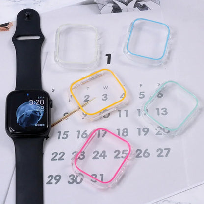 Luminous Cover for Apple Watch Case Ultra 49mm 45mm 44mm 41mm 40mm Hard PC Bumper Protective Frame iWatch 8 7 6 5 SE Accessorie