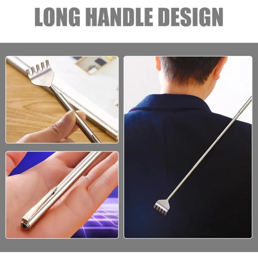 Compact Telescopic Back Massager – Portable Extendable Stainless Steel, Ideal Birthday Gift & Christmas Stocking Stuffer for Sen