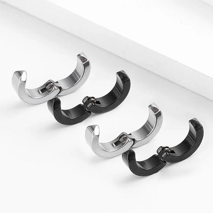 2pcs Anime Chainsaw Man Yoshida Hirofumi Cosplay Ear Clip Earrings Women Men Punk Black No Pierced Fake Ear Circle Pop Jewelry