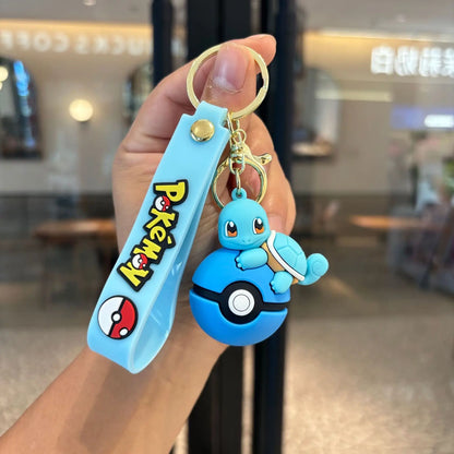 Pokémon Poké Ball Keychain Set, Pikachu Eevee Charmander figure Keychain, Anime Collectible Key Ring for Bag Backpack Gift