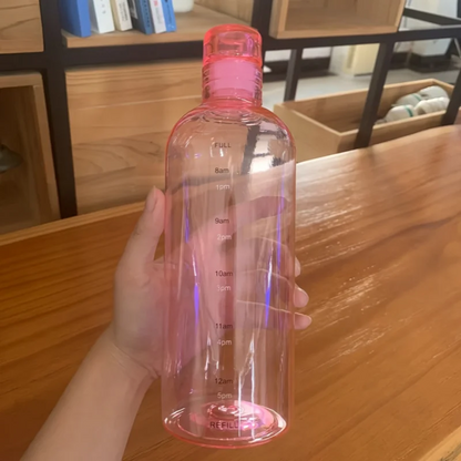 700ml Elegant Leakproof Water Bottle with Time Scale Stay Hydrated Daily Lightweight & Portable for Fitness & Outdoor Adventures