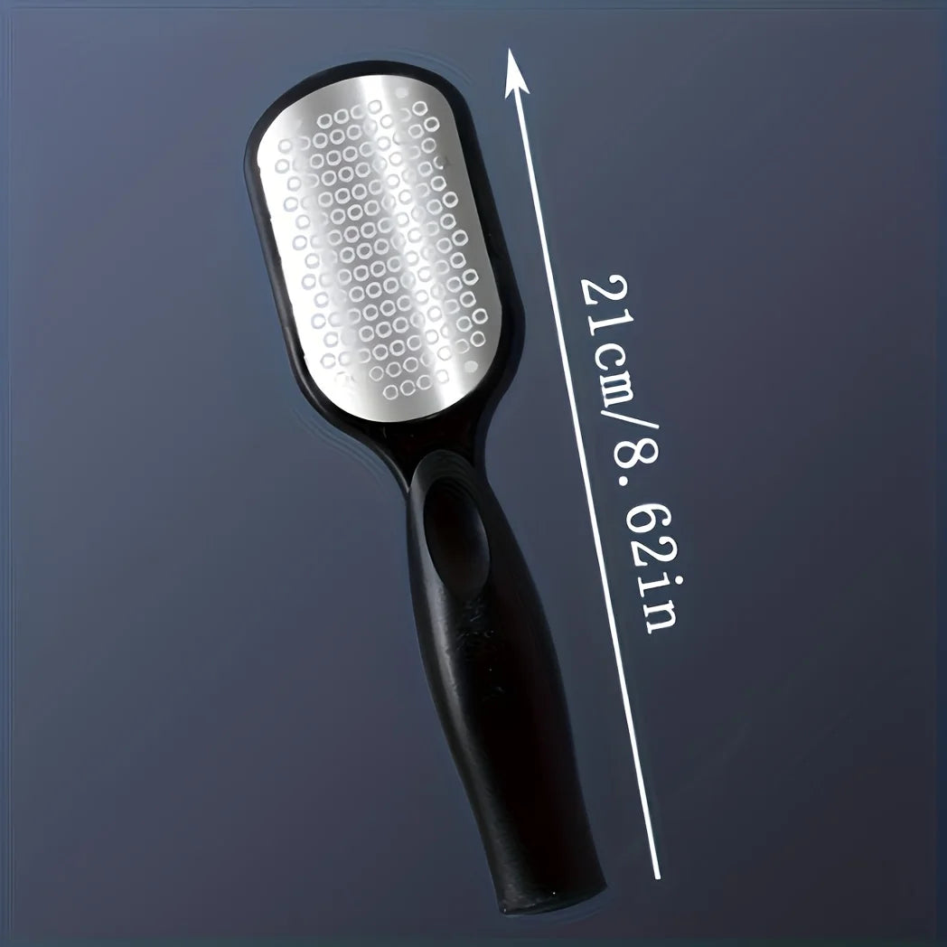 Professional Heavy-Duty Stainless Steel Painless Foot File & Remover with Splash Guard & Handle Suitable for Care Cracked Heels