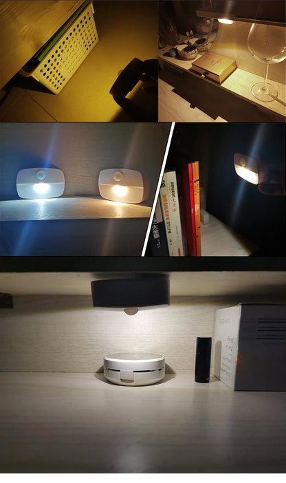 Motion Sensor Light Indoor LED Night Light Stick on Nightlight Battery Operated Lights for Hallway Stair Bathroom Closet Bedroom