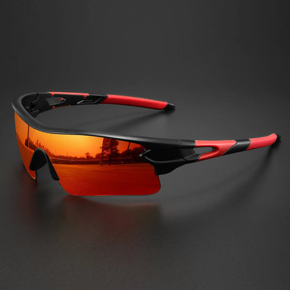 Classic Sports Sunglasses with One-Piece Wraparound UV400 Lens - Unisex Comfort Fit for Cycling, Running, Hiking & Outdoor