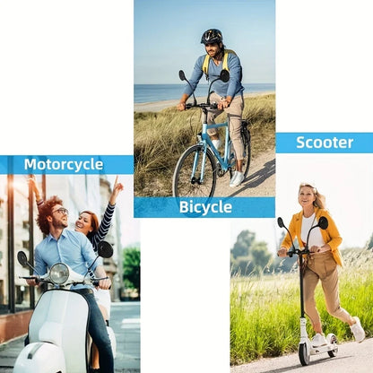 2PCS Bike Mirror Bike Handlebar Rearview Mirror Rotatable And Adjustable Wide Angle Rear View Shockproof Convex Mirror Universal