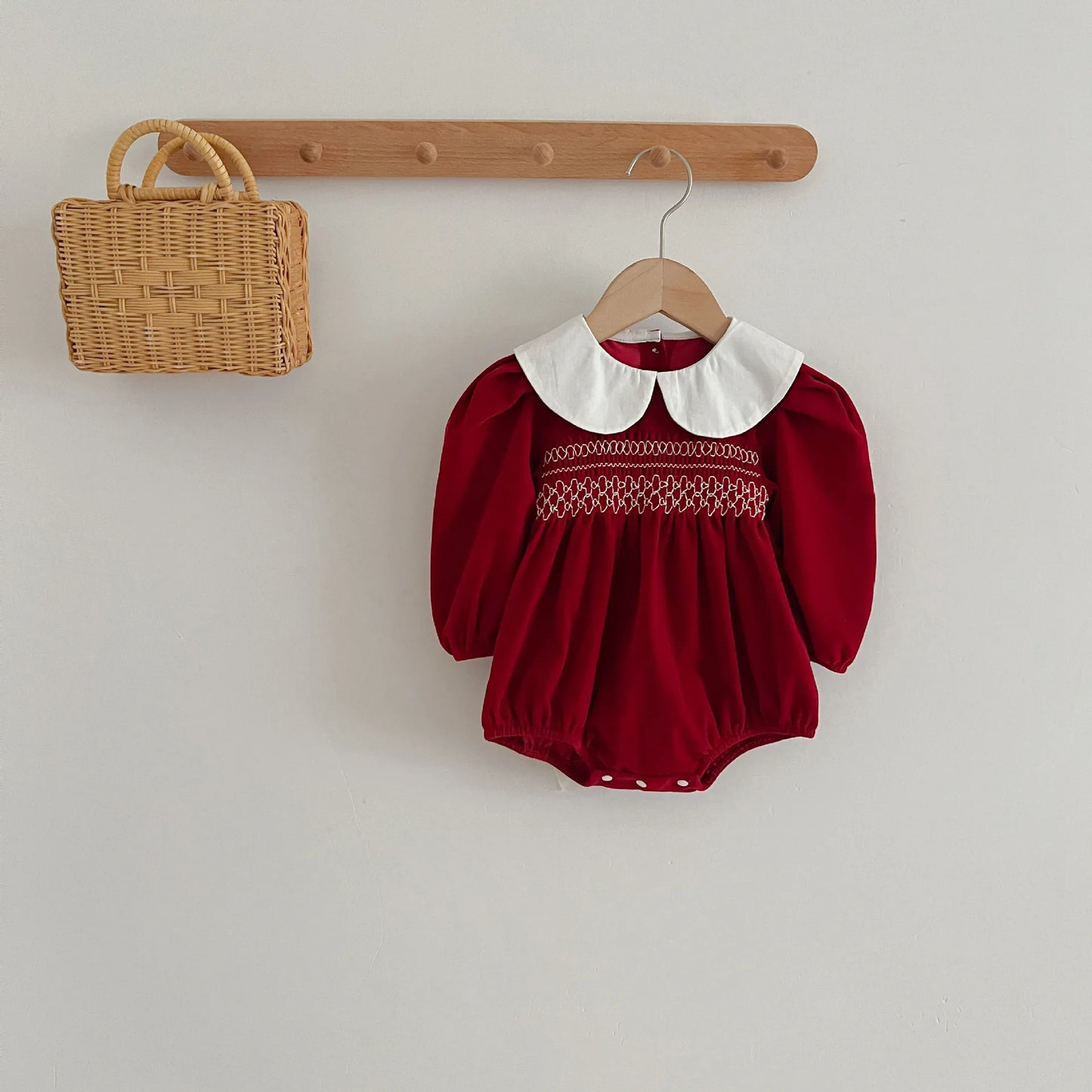 Autumn Newborn Kids Baby Girls Long Sleeve Sweet Solid Color Princess Rompers Infant New Baby Girls Rompers Clothes