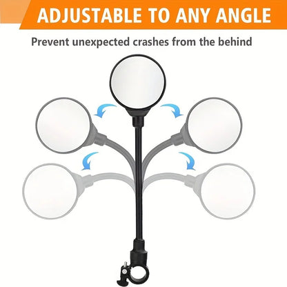 2PCS Bike Mirror Bike Handlebar Rearview Mirror Rotatable And Adjustable Wide Angle Rear View Shockproof Convex Mirror Universal