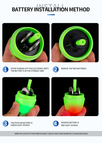 Luminous Fishing Float Set High Sensitivity Buoy Adjustable Red&Green Color Bobber Waterproof Electronic Fishing Floats