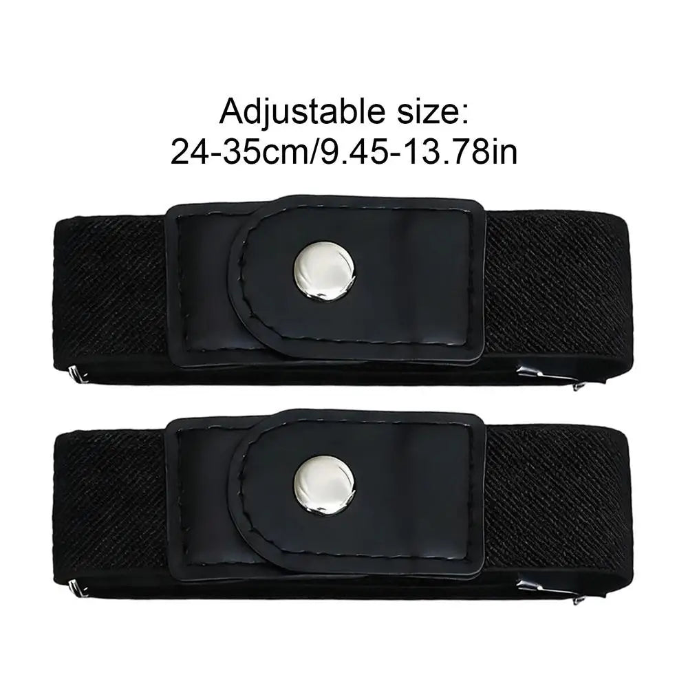 1 Pair No Buckle Elastic Belt Stretchable Adjustable Waistband for Women Men Jeans Pants Trousers Dresses Casual Fashion Wear