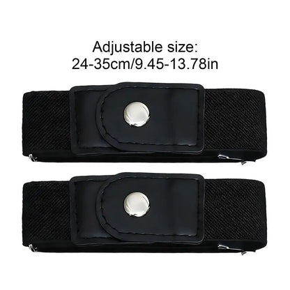1 Pair No Buckle Elastic Belt Stretchable Adjustable Waistband for Women Men Jeans Pants Trousers Dresses Casual Fashion Wear