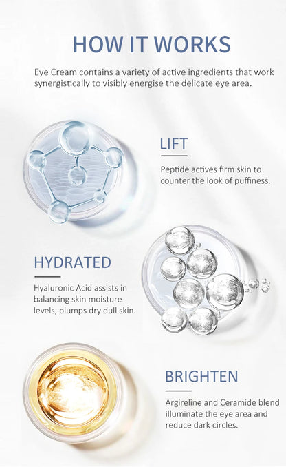 OCHEAL Eye Moisturizing Cream Fades Fine Lines Anti Dark Circles Eye Serum Remove Eye Bag Puffiness Anti-Aging Firmness Eye Care