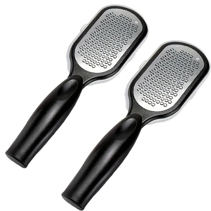 Professional Heavy-Duty Stainless Steel Painless Foot File & Remover with Splash Guard & Handle Suitable for Care Cracked Heels