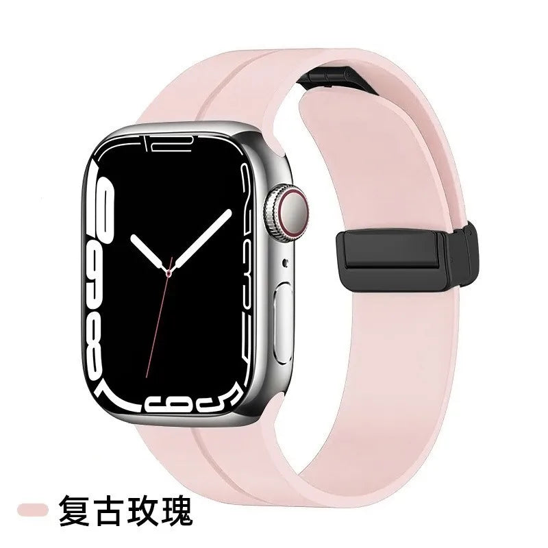 Magnetic Strap For Apple watch ultra band 49mm 45 mm Silicone Bracelet iWatch Series 7 8 se 6 5 3 44mm 45mm 40mm 41mm 42mm 38mm