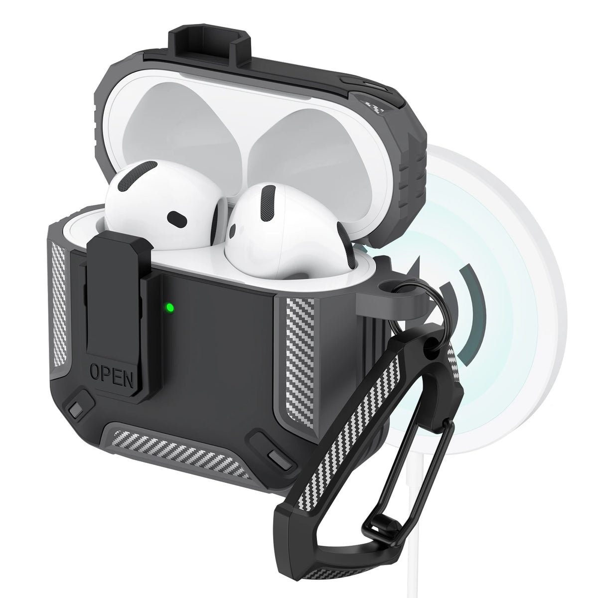 Upgraded Security Lock Case With Hook For AirPods 4 Cover 360 Degree Full Protective Shell For Apple AirPods 4 Earphone Cases