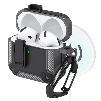 Upgraded Security Lock Case With Hook For AirPods 4 Cover 360 Degree Full Protective Shell For Apple AirPods 4 Earphone Cases