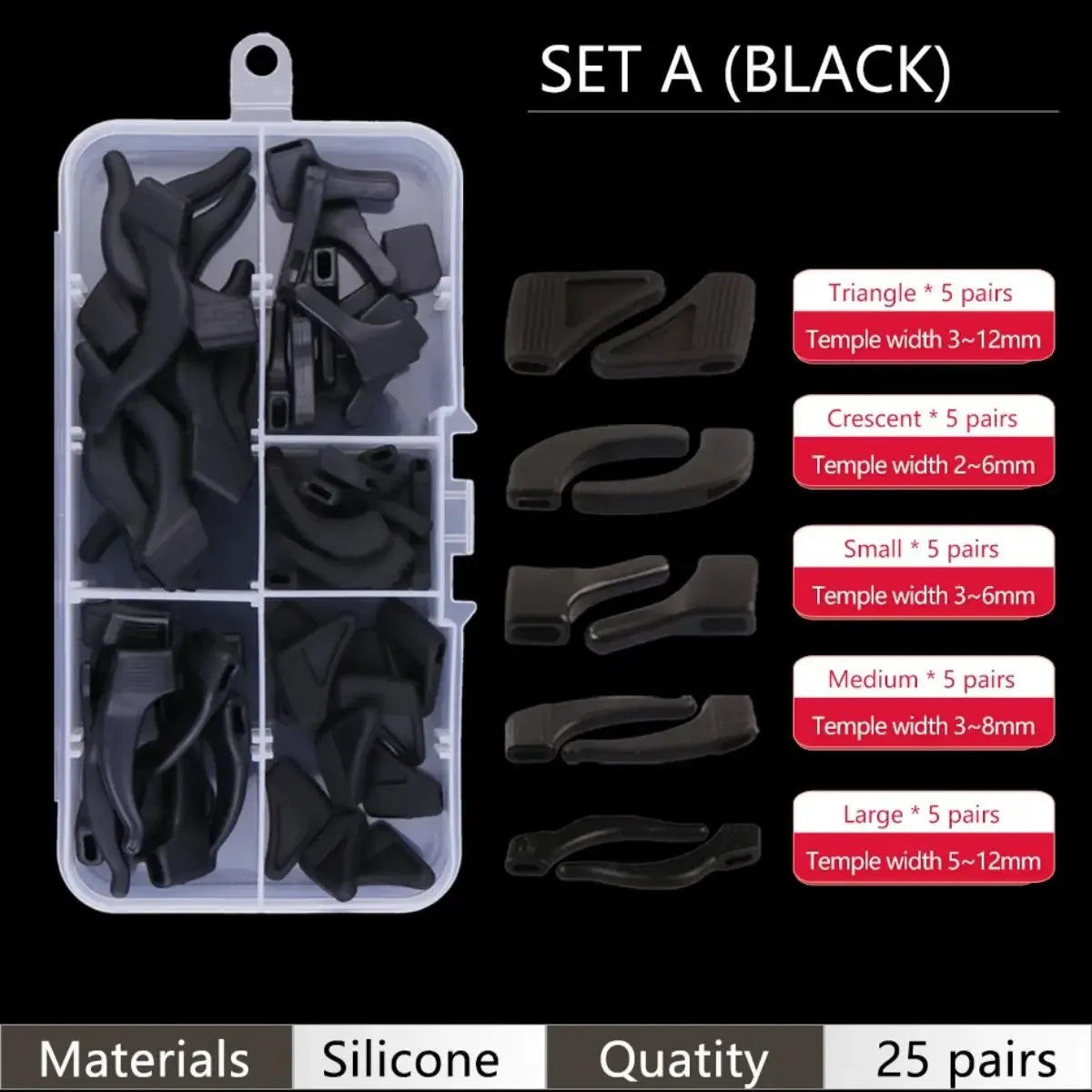 25 Pairs Eyeglasses Retainers Premium Silicone Anti-Slip Eyeglass Holder Comfort Ear Grip Hooks Protectors For Spectacle Eyewear