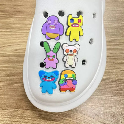 12Pcs Fuggler Monster Shoes Charms Cartoon Clog Sandal Garden Shoe Decoration Accessorie Shoe Buckles Kids Party Gifts