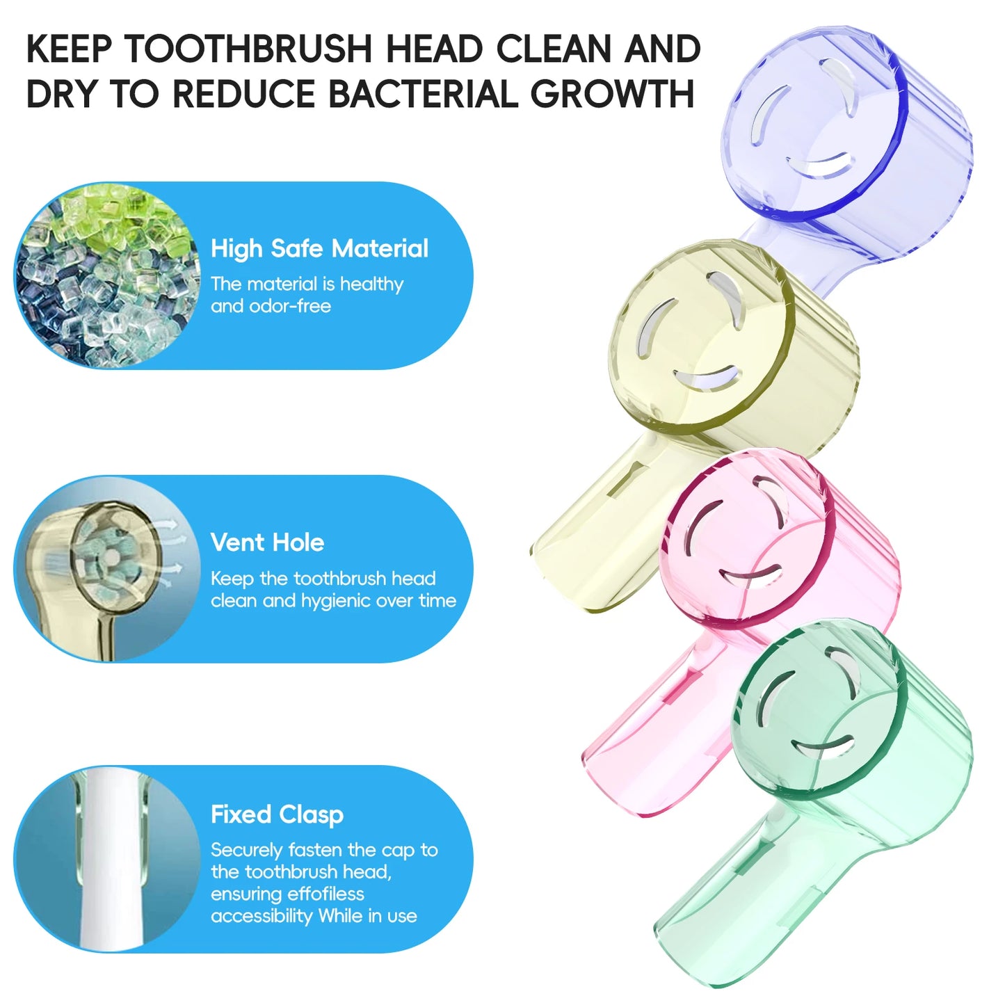 4 Pcs Compatible with Oral B iO Electric Toothbrush Heads Dustproof Covers, Protective Cover Cap for All Round Toothbrush Heads
