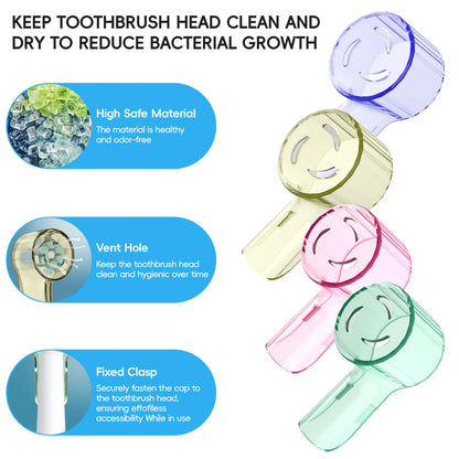 4 Pcs Compatible with Oral B iO Electric Toothbrush Heads Dustproof Covers, Protective Cover Cap for All Round Toothbrush Heads