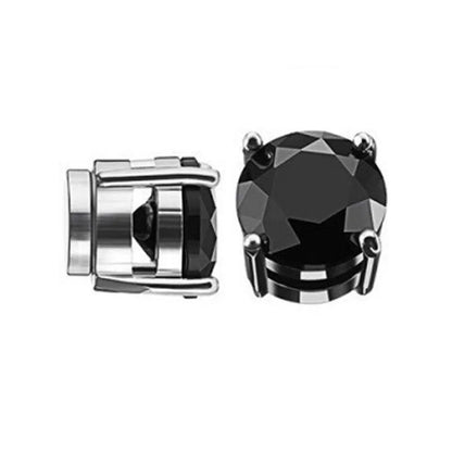 2pcs Punk Mens Strong Magnet Magnetic Ear Stud Set, Non Piercing Earrings Fake Cross Earrings Gift For Boyfriend Lover Jewelry
