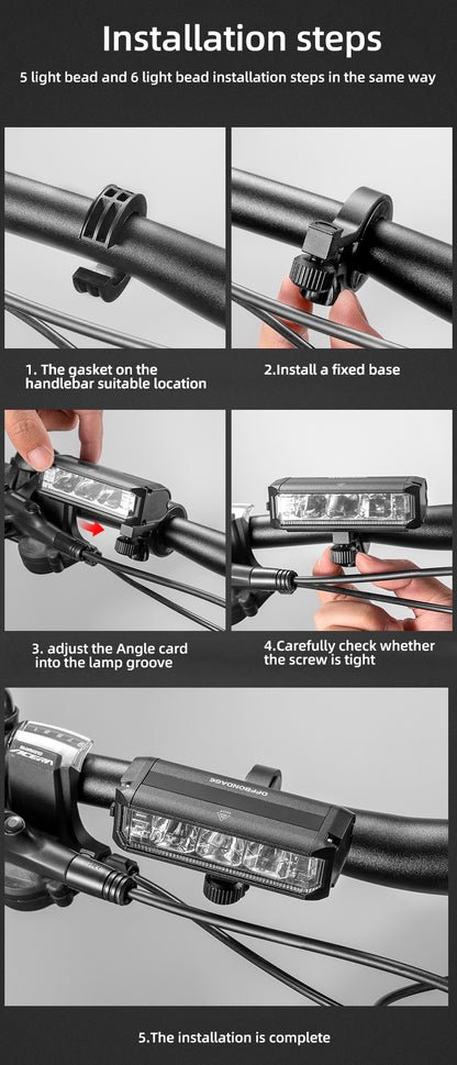 OFFBONDAGE Bicycle Light Front  Bike Light Waterproof Flashlight USB Charging MTB Road Cycling Lamp Accessories