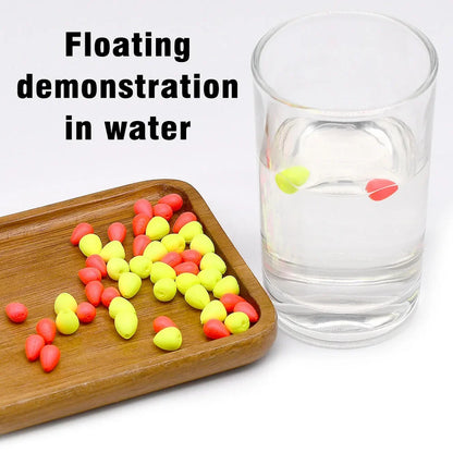 Topranc 50Pcs Floating Beads Eye-catching Beans Floating Beads Collision Ultra-light Foam EVA Fishing Accessories