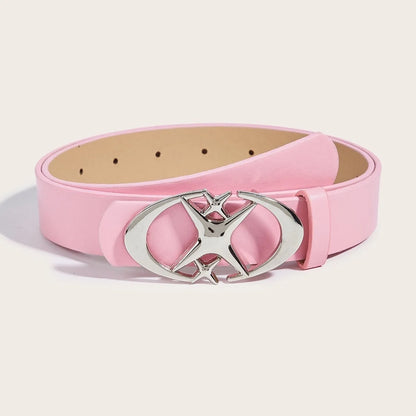 Stylish Oval Cross Metal Buckle Belt - Durable, Simple, and Universally Compatible - Unisex Gift Idea for Men and Women