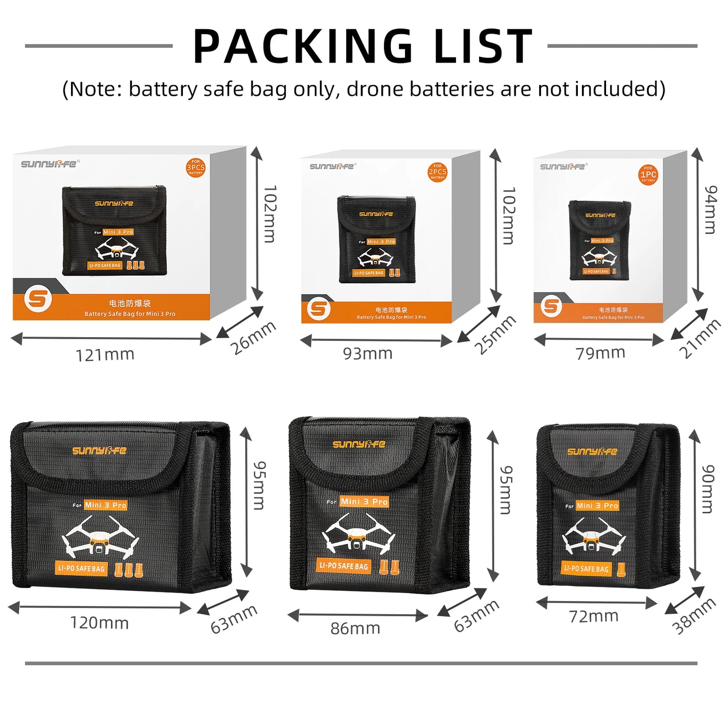 for Mini 3 Storage Box Dron Handbag Universal Bag Single Shoulder Crossbody Bags Drone Battery Bag Accessorie  DJI Mini 3 Pro