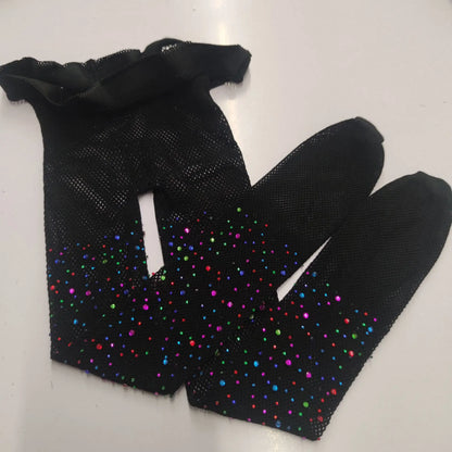 Kids Girl with Rhinestone Fashion Fishnet Stockings Hollow Lace Glitter Pantyhose for Children Girl Summer Mesh Baby Hosiery