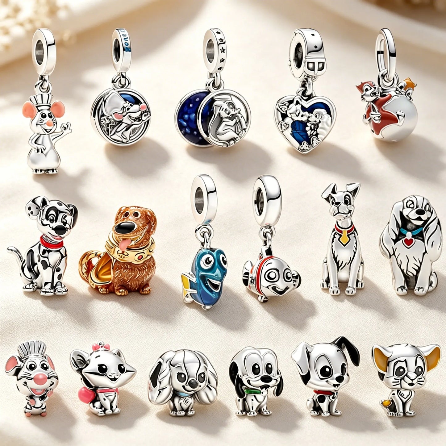 Disney Ratatouille Finding Nemo Dumbo Charm Beads Pendant fit Original Bracelet Necklace Beads for Diy Jewelry Gift