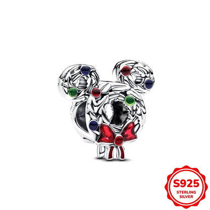 Charms plata de ley Disney Stitch Mickey and Minnie Pendant Beads Fits 3mm Bracelet Necklace For Women Luxury DIY Fine Jewelry