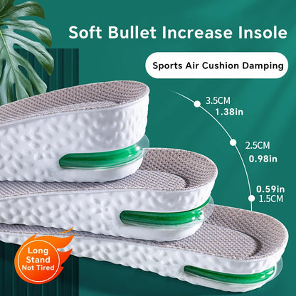 1Pair Height Increase Insole for Feet Sports Air Insoles Comfort Plantar Fasciitis Shoes Inserts Shock Absorbing Shoe Pads