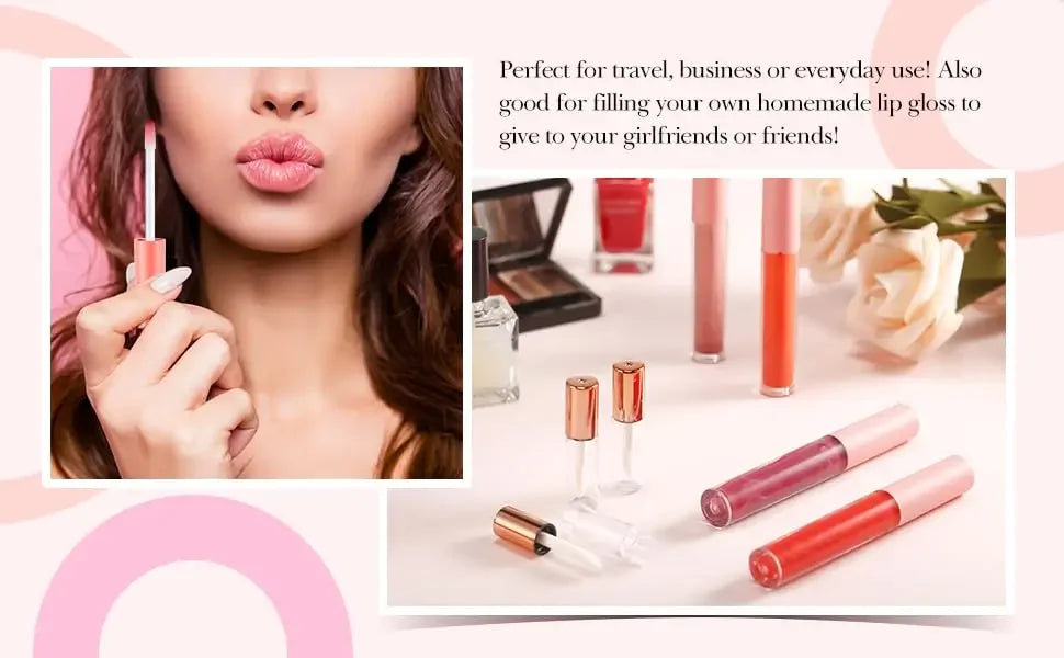1.2ml Mini Lip Gloss Tubes with Wand Empty Travel Bottle Refillable Lip Gloss Containers Lip Balm DIY Lipstick Cosmetics