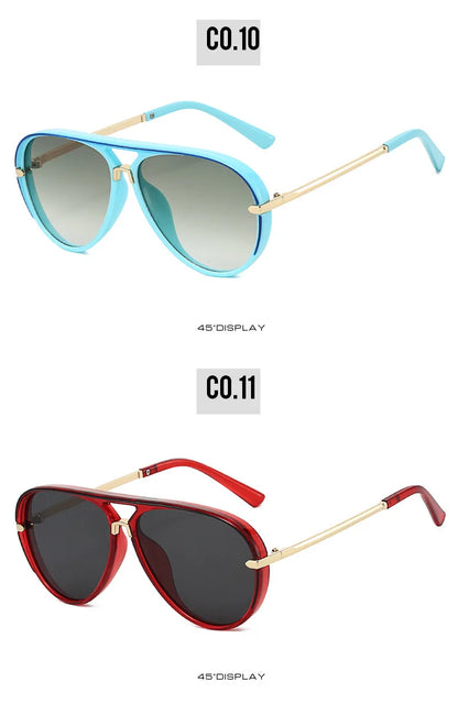 Trendy Oversized Pilot Sunglasses Women Men Vintage Retro Classic Designer Sun Glasses UV400 Protection Fashion Ladies Shades
