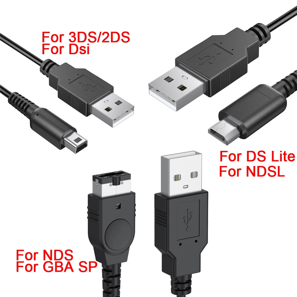 USB Charger Cable For Nintendo S Lite DSL NDSL Data Charging Power Cable Cord For NDSi 3DS New 3DS XL LL New 2DS XL NDS GBA SP