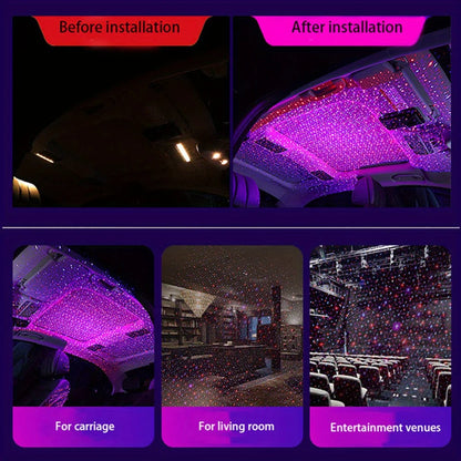 vehicle LED Starry Sky Night Light, USB Powered Galaxy Star Projector, Lamp for Car Roof, Room, Ceiling Decor, Plug and Play