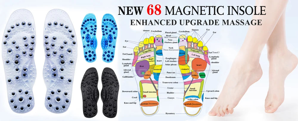 Magnetic Therapy Massage Insoles For Shoes Foot Acupressure Enhanced Magnetic Insole Point Therapy Feet Body Detox Insert Pads