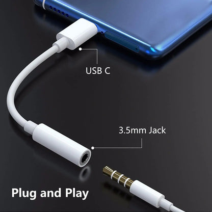 Usbc to 3.5mm Jack Audio Adapter,The Headphone Adapter to USB C Compatible with iPhone 17/16/15 Series,Samsung Galaxy S25,S24