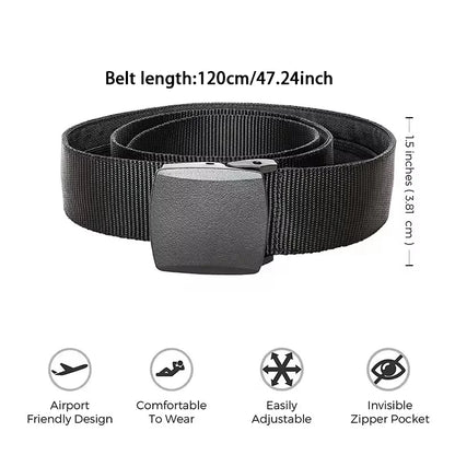 New Travel Cash Anti Theft Belt Waist Bag Women Portable Hidden Money Strap Belt Wallet Waist Pack Men Hiding Belt For Men Women