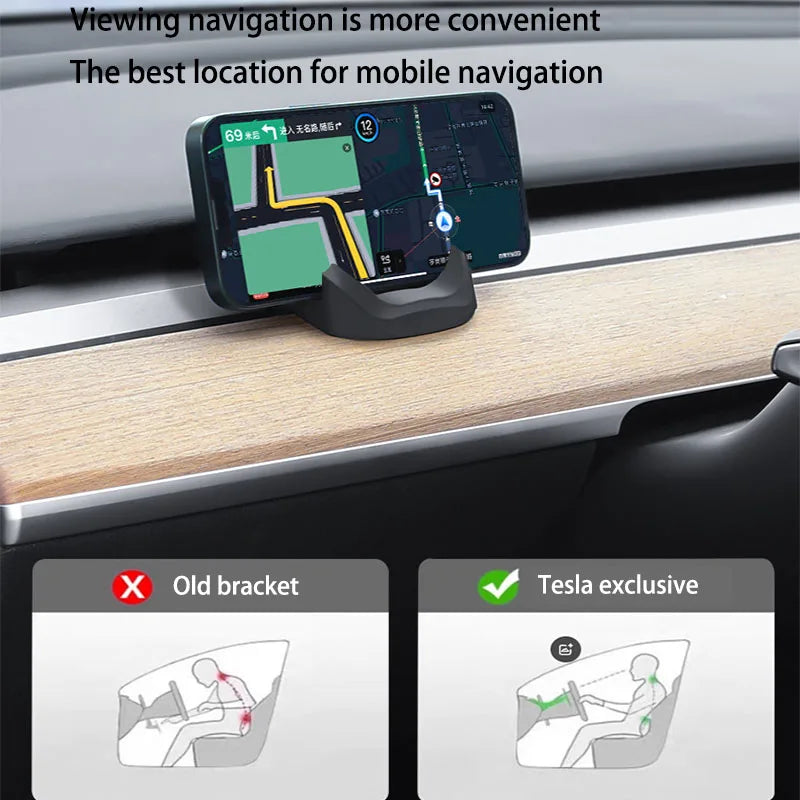 For Tesla Model 3 Y Highland 2017-2025 Liquid Silicone Rubber Car Phone Holder No trace Clip-on For Dashboard Air Vent
