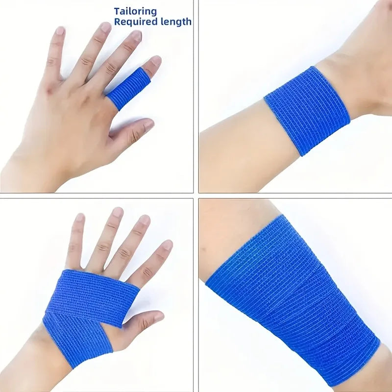 10pcs Elastic Self-Adhesive Athletic Tape Bandage 2.5/5/10cm Non-Woven Universal Fit for Sports Foot Support Joint Protection