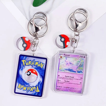 Pokémon Card Cute Acrylic Car Keychain Accessories Pikachu Charizard Gengar EeveeBag Charm Backpack Pendant Gifts For Friends