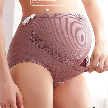 Pure Cotton Comfortable Traceless Underwear For Pregnant Women With High Waist and Adjustable Belly Support During Pregnancy