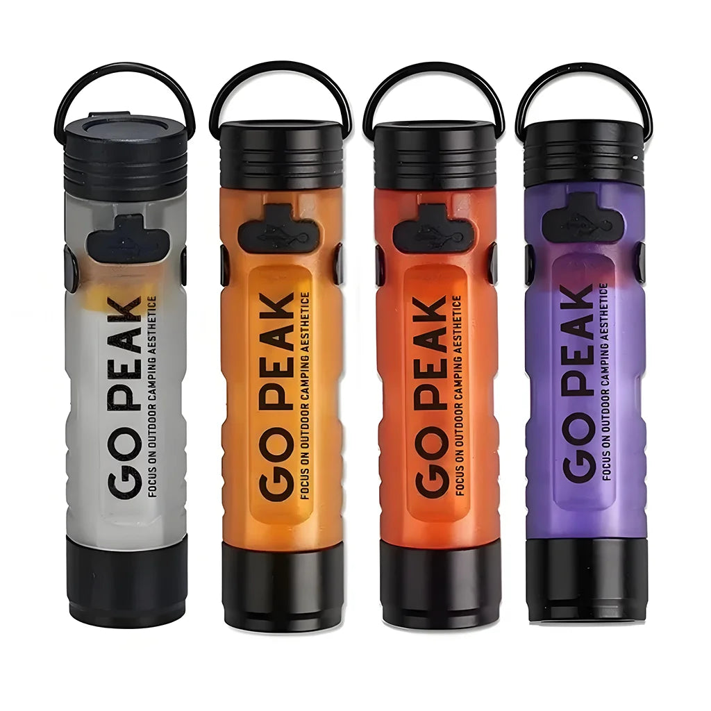 Gopeak Mini Pocket LED Flashlight USB Rechargeable Torch Keychain Clip Cap Light Long Endurance Emergency Hiking Camping Outdoor