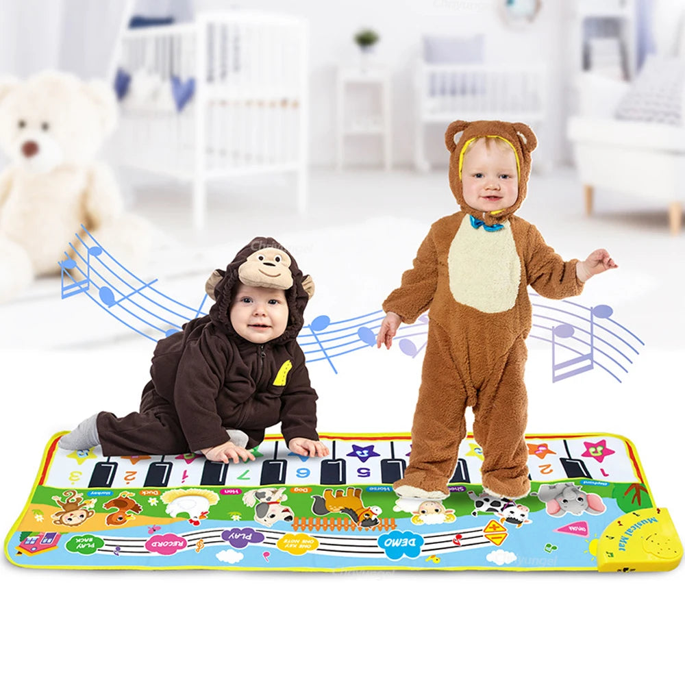 Kids Musical Carpet Baby Toddlers Fitness Keyboard Piano Mat Music Play Instrument Montessori Education Toys Gift for Girl Boy